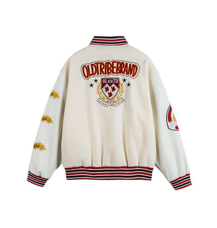 Veste en patchwork avec lettres - Coupe ample