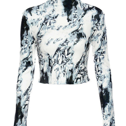 Grozavu's Tie Dye Turtleneck Long Sleeve Top: Fashionable Women's Wear at €58.99