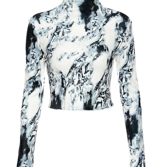 Grozavu's Tie Dye Turtleneck Long Sleeve Top: Fashionable Women's Wear at €58.99