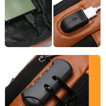 Men's Backpack Usb Charging Shoulder Chest Bag