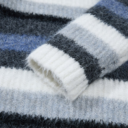 Suéter de Cuello Polo a Rayas de Corte Holgado