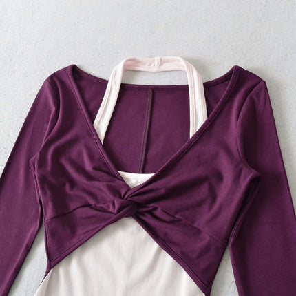 Hängender Hals Langarmoberteil