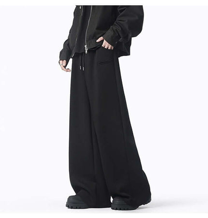 Oversized Winter Casual Long Pants in black, featuring a relaxed fit and stylish street style design for winter comfort.