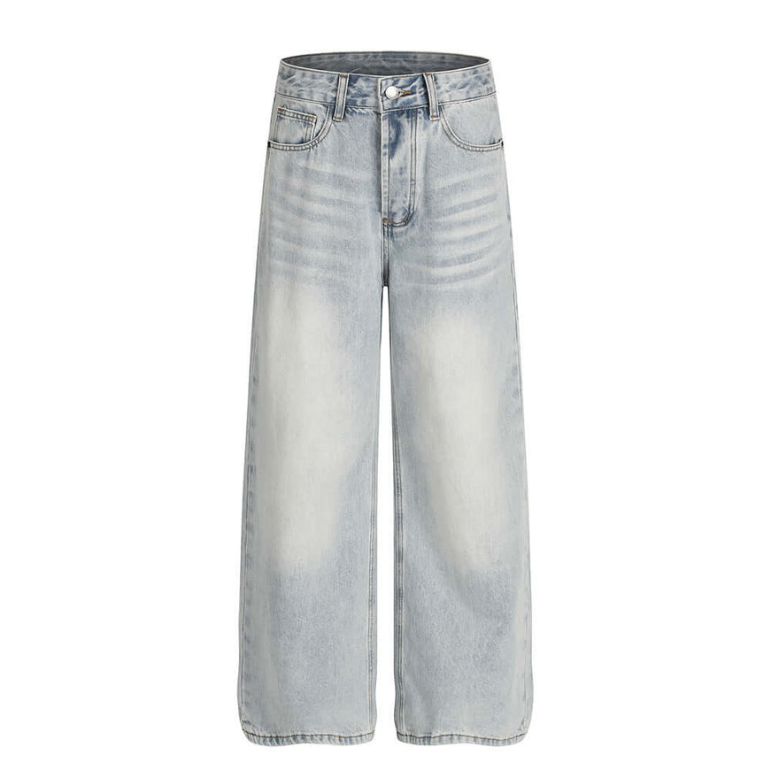 Front view of Denim Jeans, Distressed Pants - Grozavu brand streetwear