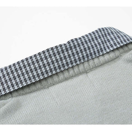 Suéter de punto falso con capas y cuello