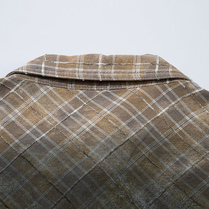 Radiant Plaid Distressed Shirt – Loose Fit