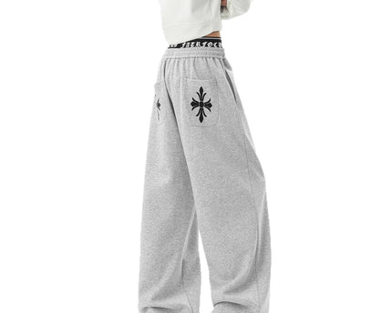 Cleanfit Two-Way Waistband Casual Pants Men Winter Loose Fit Track Pants Streetwear Lazy Style Wide Leg Pants