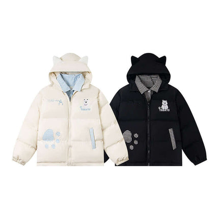 Hooded Cotton Puffer Coat – Loose Fit