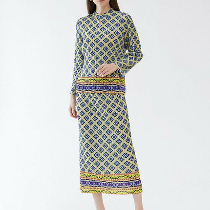 Grozavu Chic: Vintage Printed Skirt Set - Spring Causal at €99.12