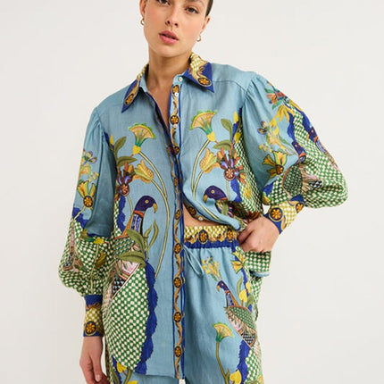 Women's Birds Flower Printed Two-Piece Set at €69.00