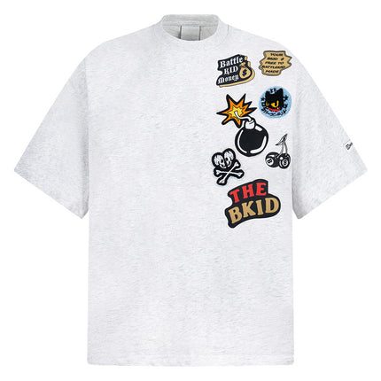 Cartoon Badge Cotton T-Shirt – Loose Fit