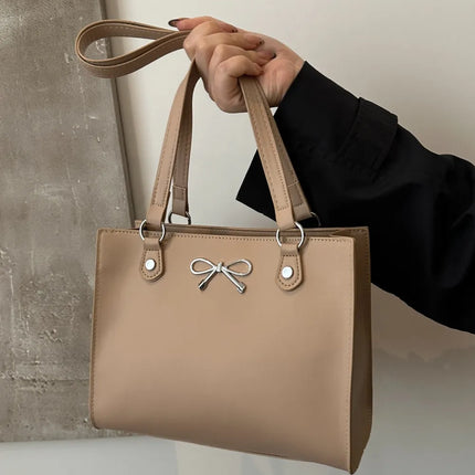 Bow PU Leather Shoulder Bag