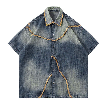 Camicia in Denim Gradient Lavato - Vestibilità Ampia