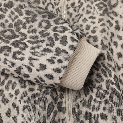 Jachetă din catifea cu imprimeu leopard - Croi lejer