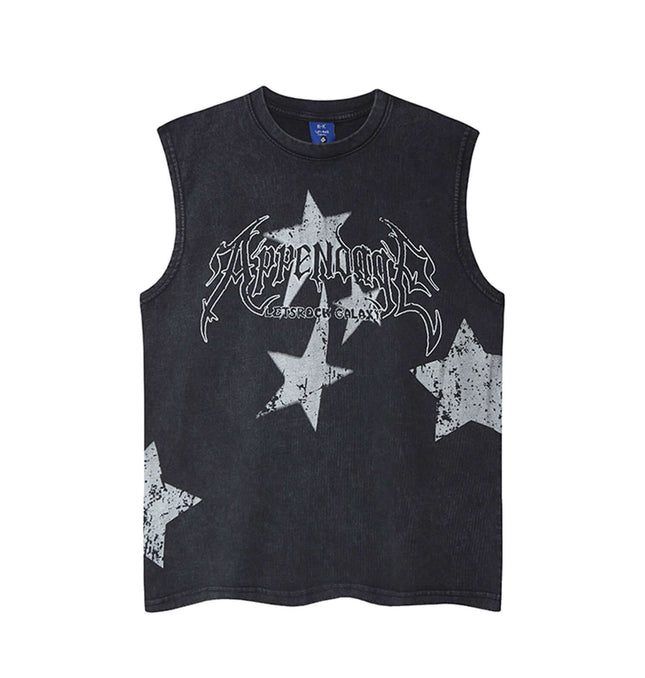 Washed Distressed Tank Top styling detail - Premium Streetwear