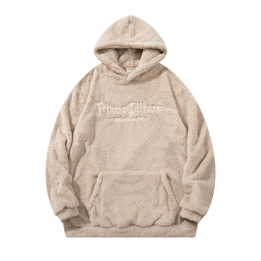 Front view of Arctic Fleece Hooded Sweatshirt - Grozavu brand streetwear