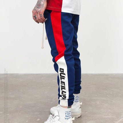 Grozavu Vintage Sweatpants: Printed with Side Stripes and Pockets at €30.99