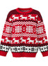 Festive Reindeer Christmas Sweater – Red