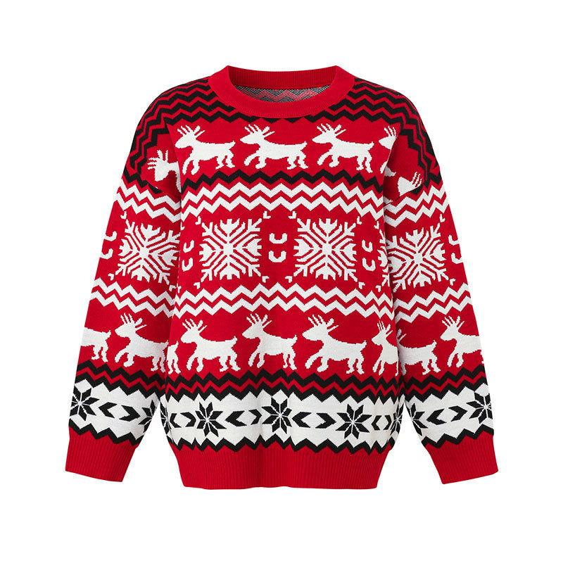 Festive Reindeer Christmas Sweater – Red