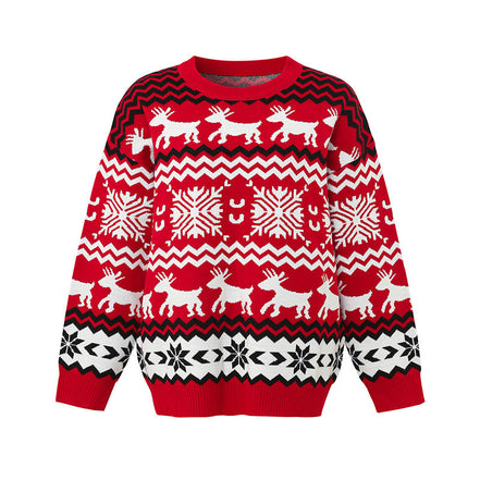 Festive Reindeer Christmas Sweater – Red