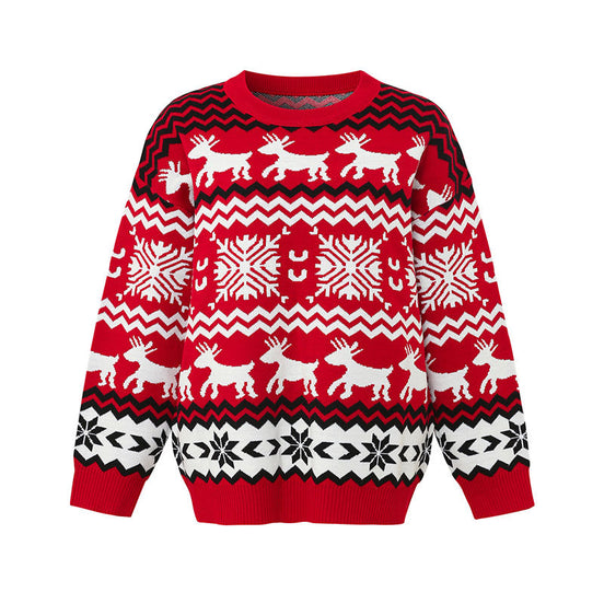 Festive Reindeer Christmas Sweater – Red