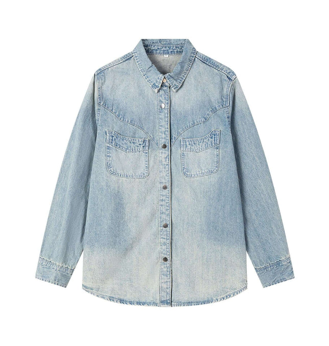 Front view of Cowboy Long Sleeve Shirt - Grozavu brand streetwear