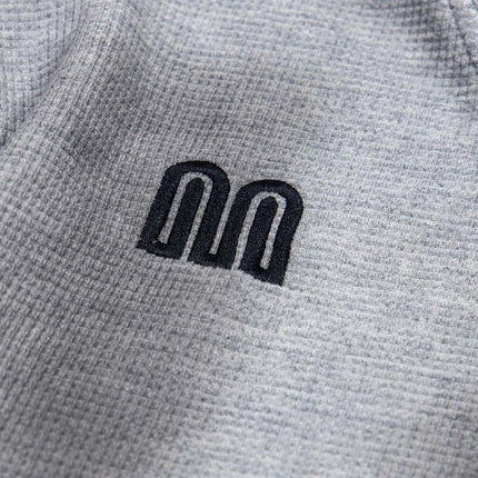 Sudadera con capucha con cremallera bordada de letras desgastadas – Corte holgado