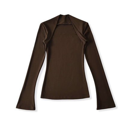 Langarm-Top mit quadratischem Ausschnitt