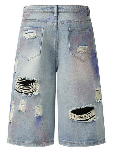Light Blue denim capri pants wide with Grozavu logo