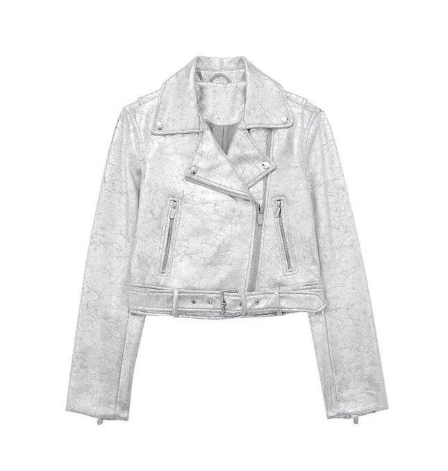 Sleek Silver Cropped Bomber: Your Streetwear Essential at €59.00