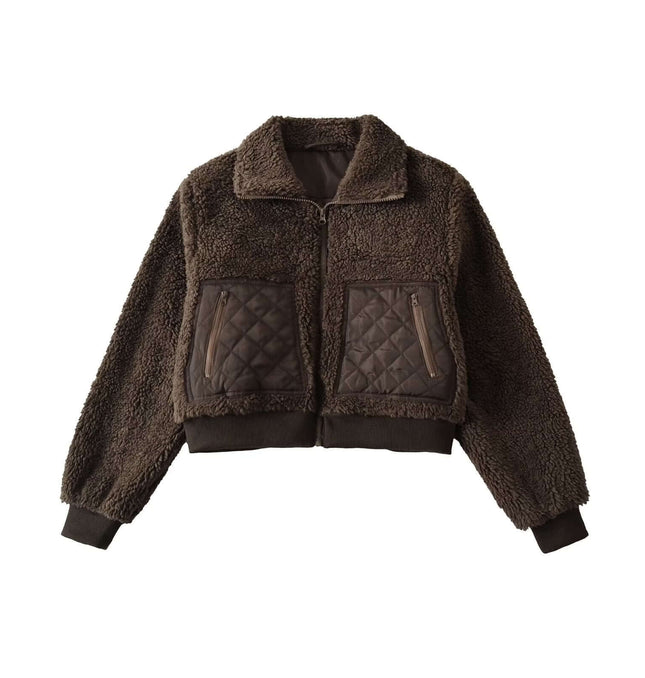 Winter Lamb Wool Quilted Cotton Jacket