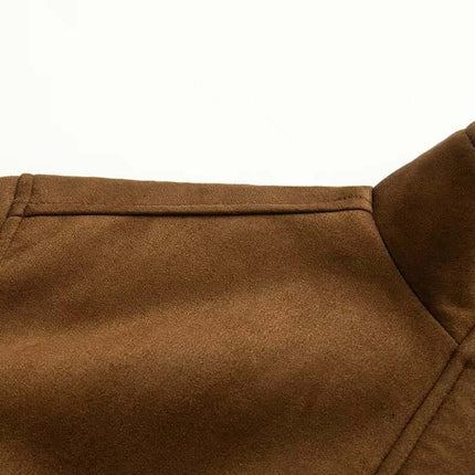 Veste à col montant en faux daim – Coupe ample