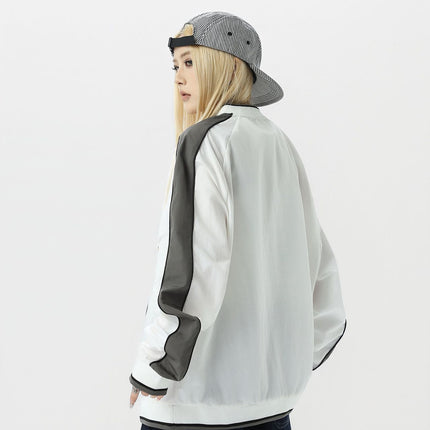 Waterproof Sports V-Neck Long Sleeve Shirt Black White