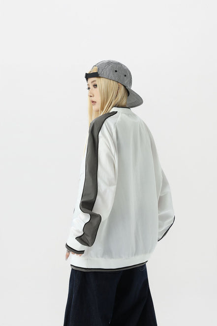 Camisa de Manga Larga con Cuello en V Deportiva Impermeable Negra Blanca