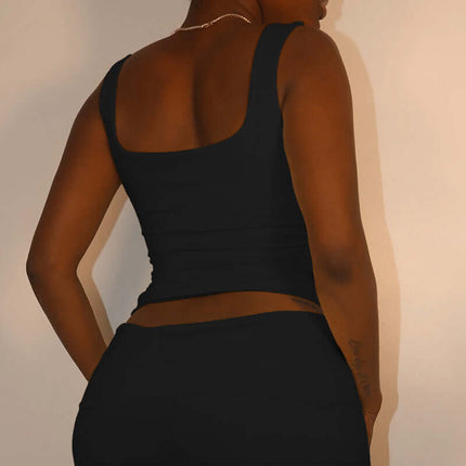 Ensemble de gilet plissé en deux pièces – Coupe ample