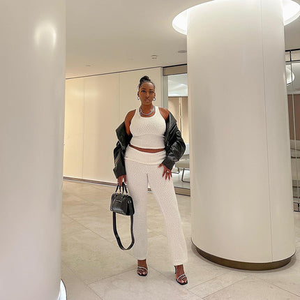 Textured Vest Pants Suit – Casual Fit