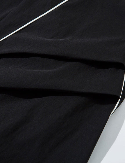 Tape Decorated Casual Pants Loose Wide Leg Trousers Men's Street Trendy Design Sporty Pleated Drape Long Pants