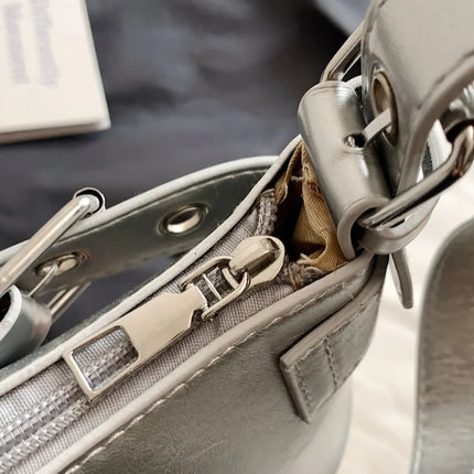 PU Leather Buckle Shoulder Bag