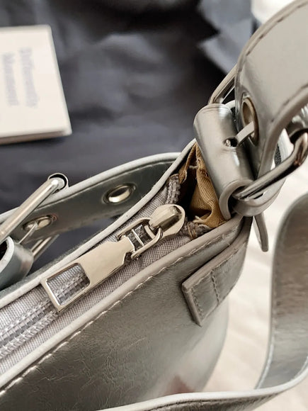 PU-Leder Schnallen Schultertasche