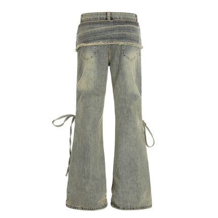 Pantaloni Casual in Denim a Zampa d'Elefante