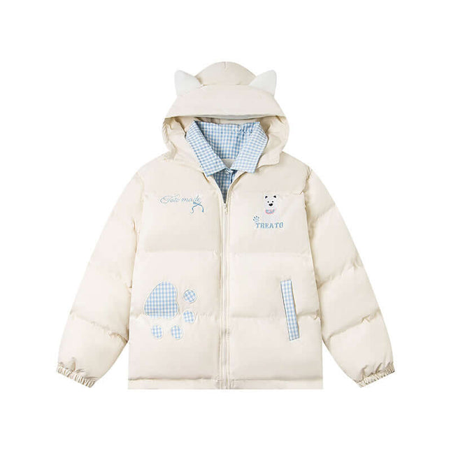Hooded Cotton Puffer Coat – Loose Fit
