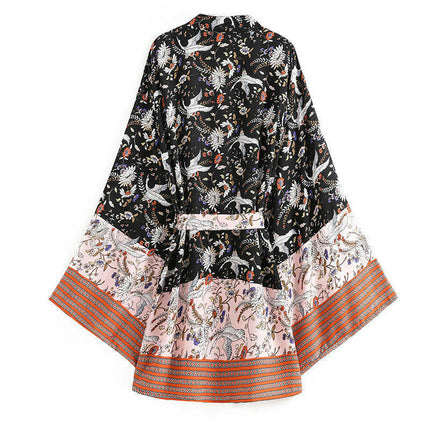 Bohemian Holiday Chic: Rayon Cotton Crane Kimono Cardigan! at €39.99