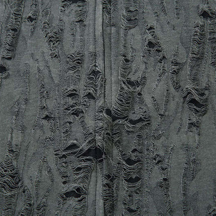 Distressed Short Sleeve Shirt - Loose Fit fabric texture, featuring a unique high-street inspired distressed design.