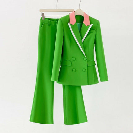 Grozavu: Spring Slim Fit Suit: Small Coat, Flare Pants at €142.99