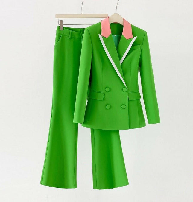 Grozavu: Spring Slim Fit Suit: Small Coat, Flare Pants at €142.99