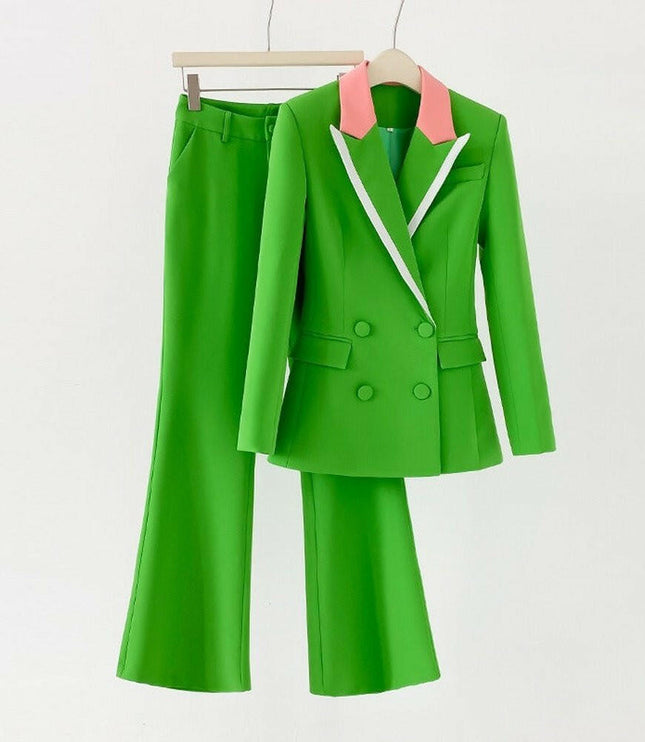 Grozavu: Spring Slim Fit Suit: Small Coat, Flare Pants