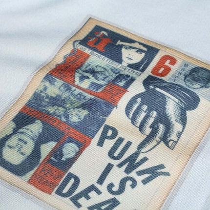 Magazine Printed Zip-Up Hoodie – Loose Fit with bold magazine-inspired print design featuring punk graphics.