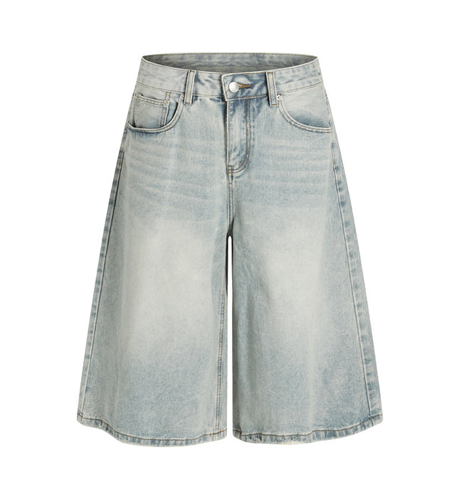 Front view of Denim Shorts End Pants - Grozavu brand streetwear