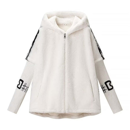 Front view of Faux Fur Coat - Grozavu brand streetwear