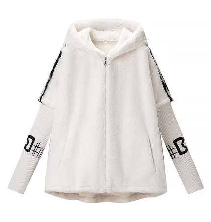 Front view of Faux Fur Coat - Grozavu brand streetwear